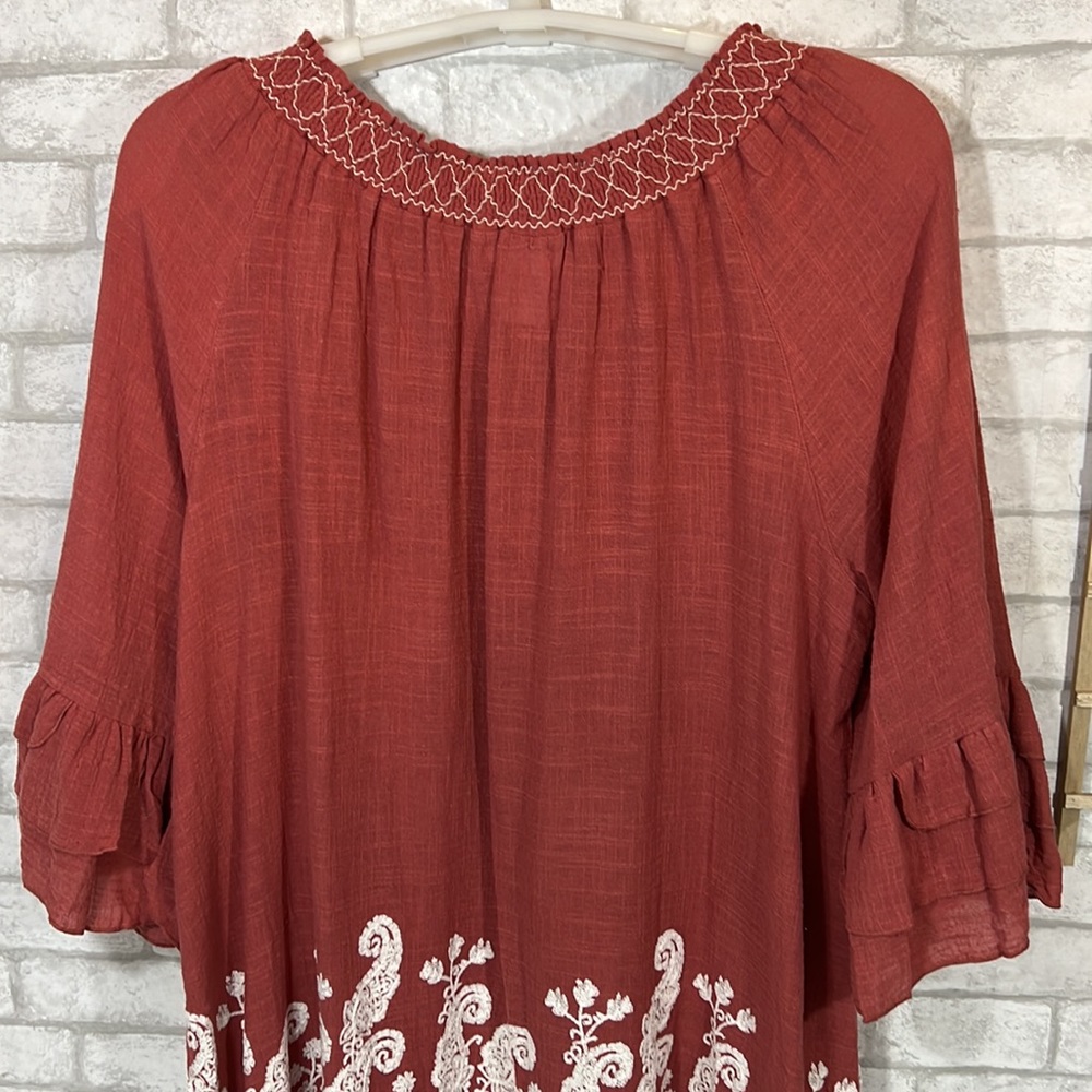Angel heart boutique embroidered ruffle sleeve top size 3X - Picture 10 of 12